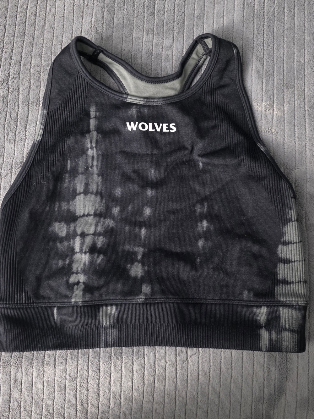 Darc Sport SHE Wolves Ribbed Tie Dye Sports Bra L Black Limited Edition 19/500